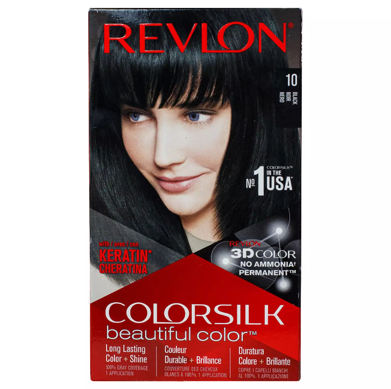 Краска для волос REVLON colorsilk 10 Black Черный 130 мл 460₽