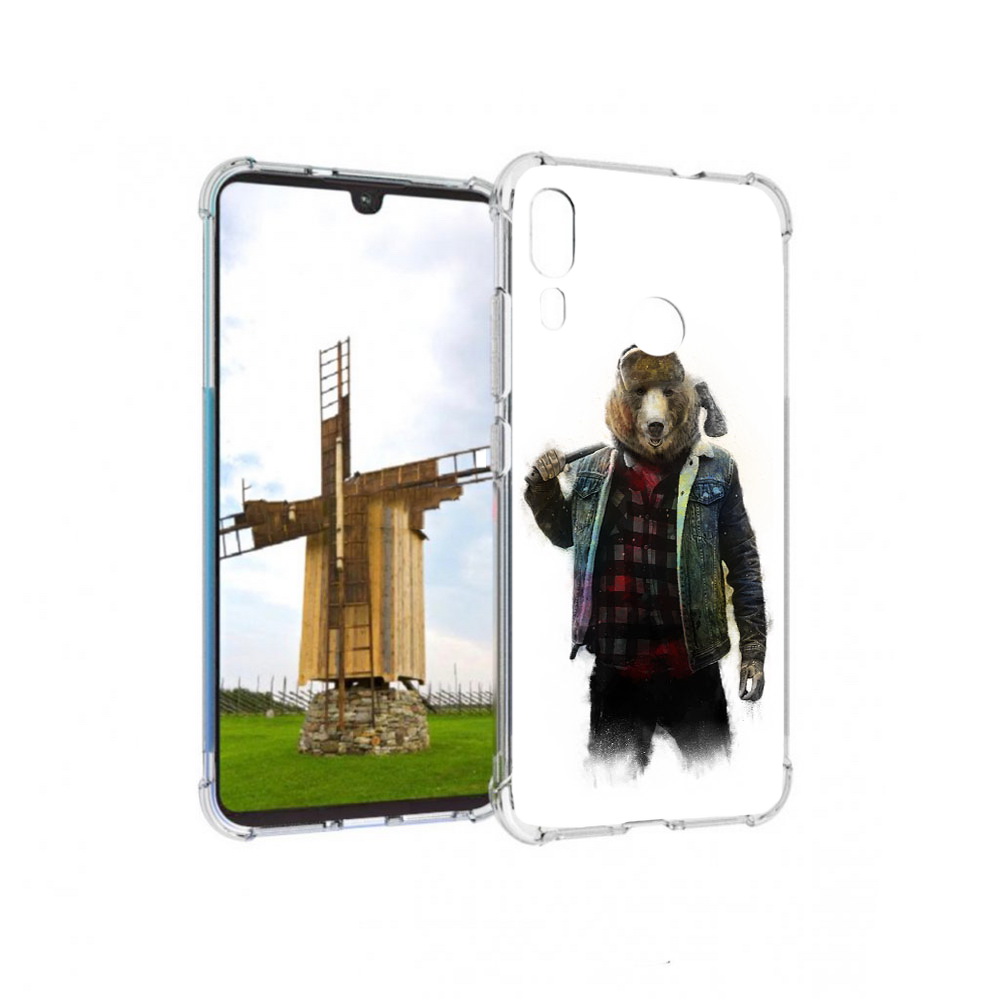 

Чехол MyPads Tocco для Motorola Moto E6 Plus медведь с топором (PT150579.352.469), Прозрачный, Tocco