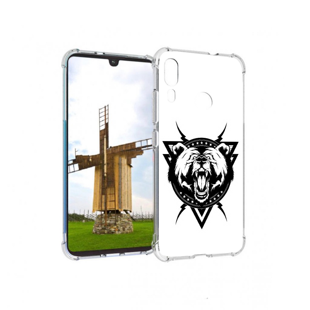 

Чехол MyPads Tocco для Motorola Moto E6 Plus медведь в треугольнике (PT150579.352.464), Прозрачный, Tocco