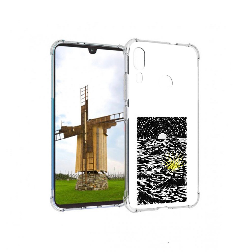 

Чехол MyPads Tocco для Motorola Moto E6 Plus маяк в черно белом море (PT150579.352.460), Прозрачный, Tocco