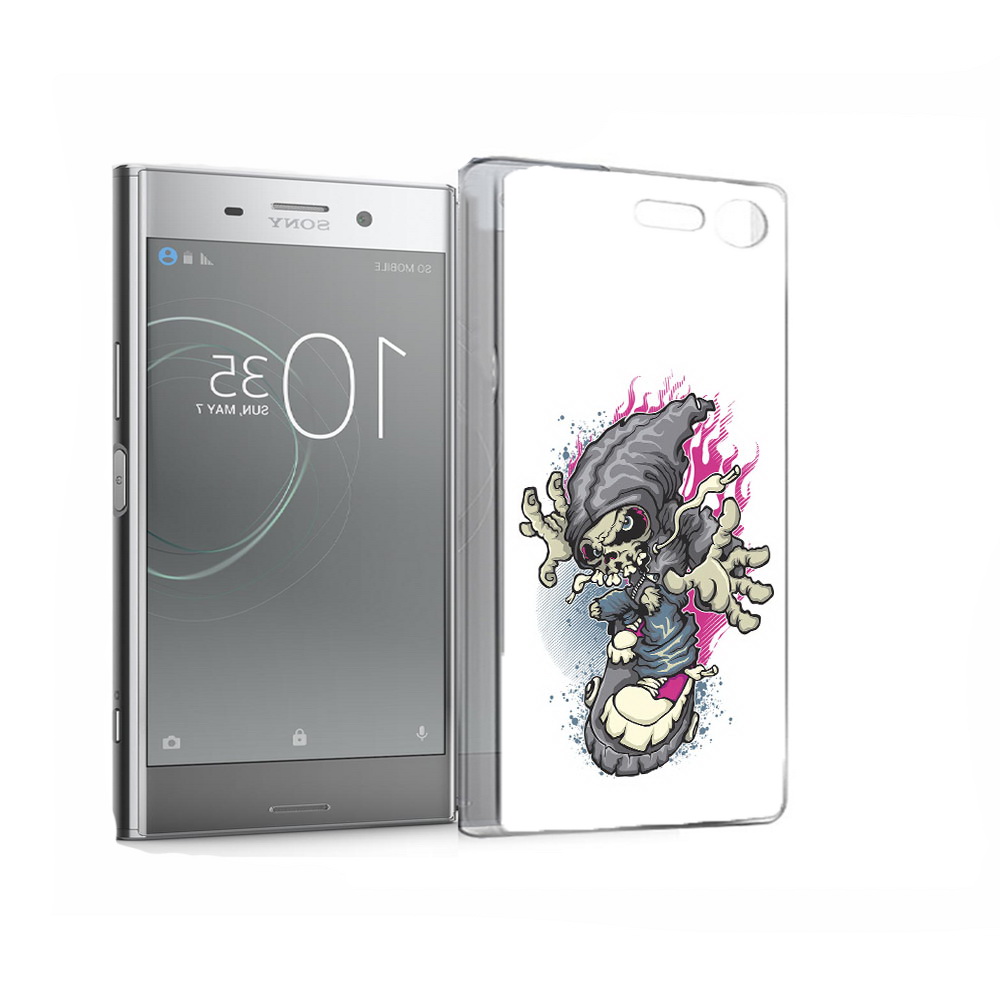 

Чехол MyPads Tocco для Sony Xperia XZ Premium нарисованный скелет на скейт борде, Прозрачный, Tocco