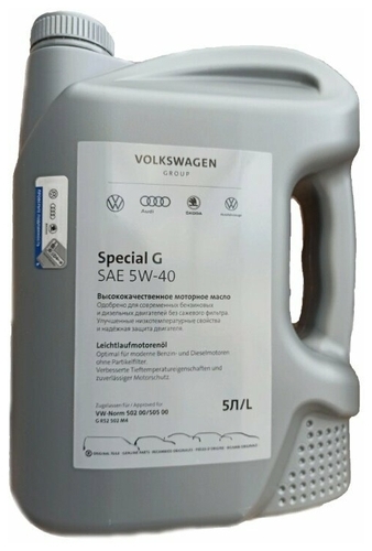 Моторное масло VOLKSWAGEN Special G 5W-40 синтетическое 5 л