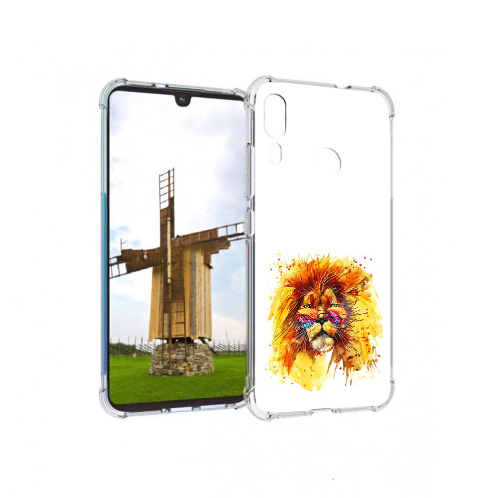 

Чехол MyPads Tocco для Motorola Moto E6 Plus лев в очках (PT150579.352.436), Прозрачный, Tocco