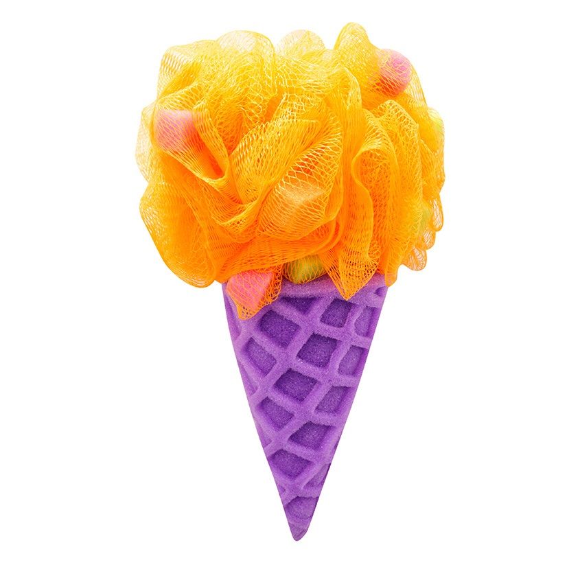 Мочалка DOLCE MILK мороженое фиолетовая, оранжевая мыльная роза фиолетовая в картоне 1 шт 6962340