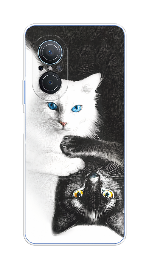 

Чехол на Huawei Nova 9 SE "Коты Инь-Янь", Черный;белый;голубой, 6107250-1