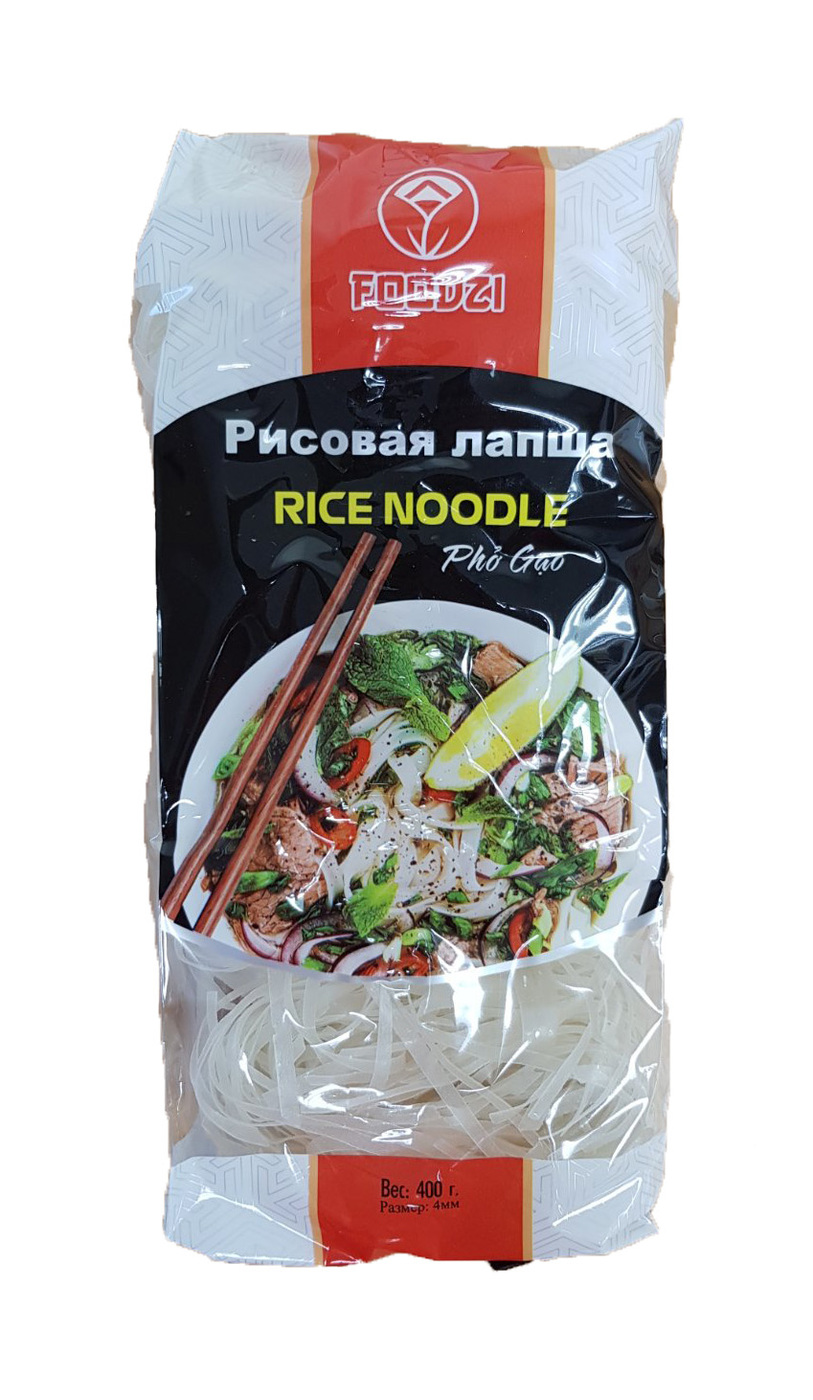 

Рисовая лапша FOODZI. для приготовления супа PHO BO - ФО БО Пакет 400г., Лапша