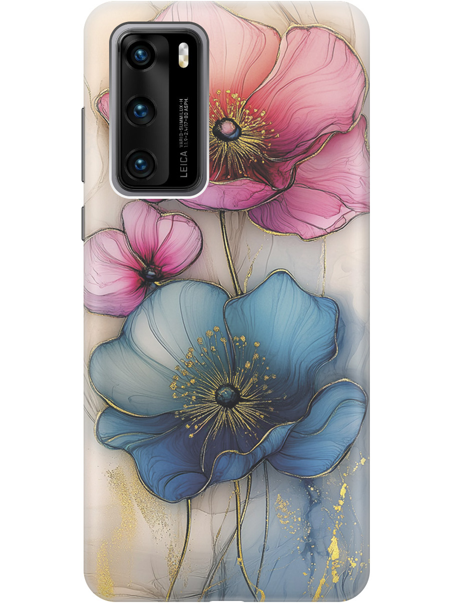 

Силиконовый чехол на Huawei P40 с принтом "Голубые и розовые ирисы", Прозрачный;голубой;розовый, 722839323