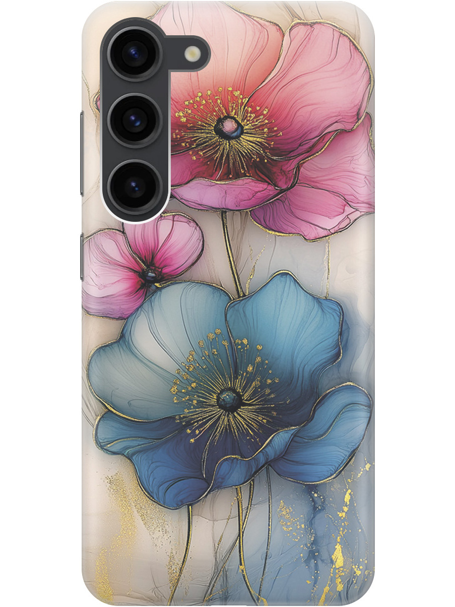 

Силиконовый чехол на Samsung Galaxy S23 с принтом "Голубые и розовые ирисы", Прозрачный;голубой;розовый, 767959523
