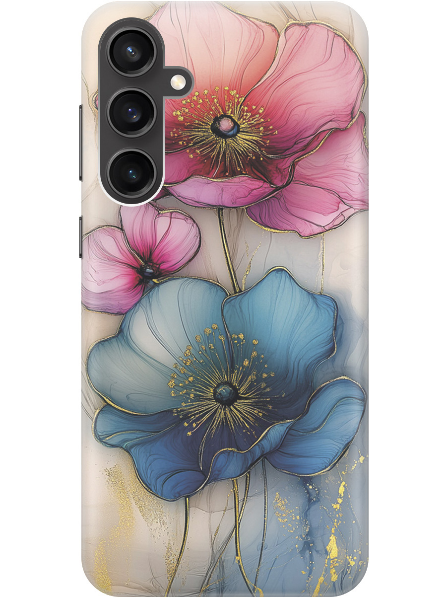 

Силиконовый чехол на Samsung Galaxy S23 FE с принтом "Голубые и розовые ирисы", Прозрачный;голубой;розовый, 776581523