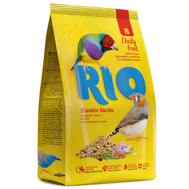 фото Сухой корм для экзотических птиц rio, 4шт по 1 кг