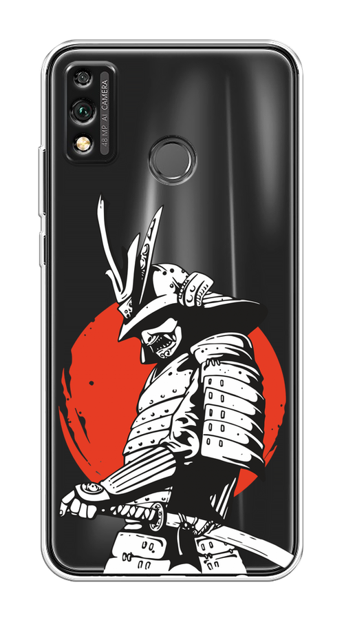 

Чехол на Honor 9X Lite "Самурай с катаной", Черный;красный;белый, 6104250-1