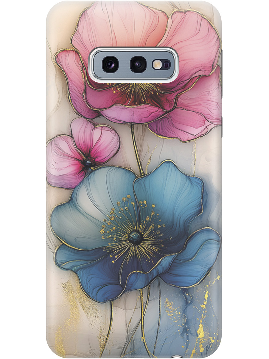 

Силиконовый чехол на Samsung Galaxy S10e с принтом "Голубые и розовые ирисы", Прозрачный;голубой;розовый, 720461223