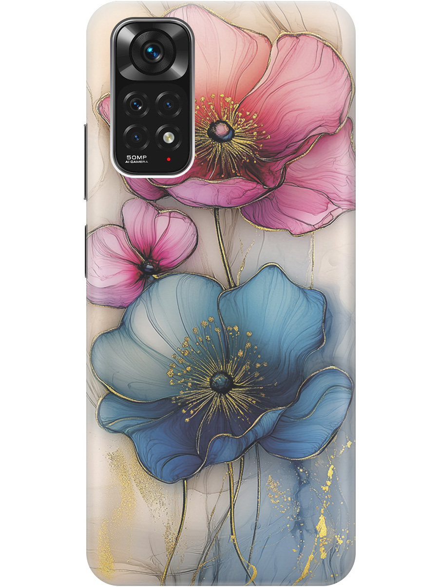

Силиконовый чехол на Xiaomi Redmi Note 11 / Note 11S с принтом "Голубые и розовые ирисы", Прозрачный;голубой;розовый, 735250223