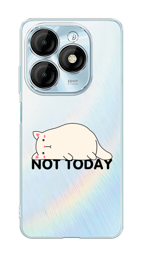 

Чехол на Itel P55 "Cat not today", Белый;розовый;черный, 3201850-1