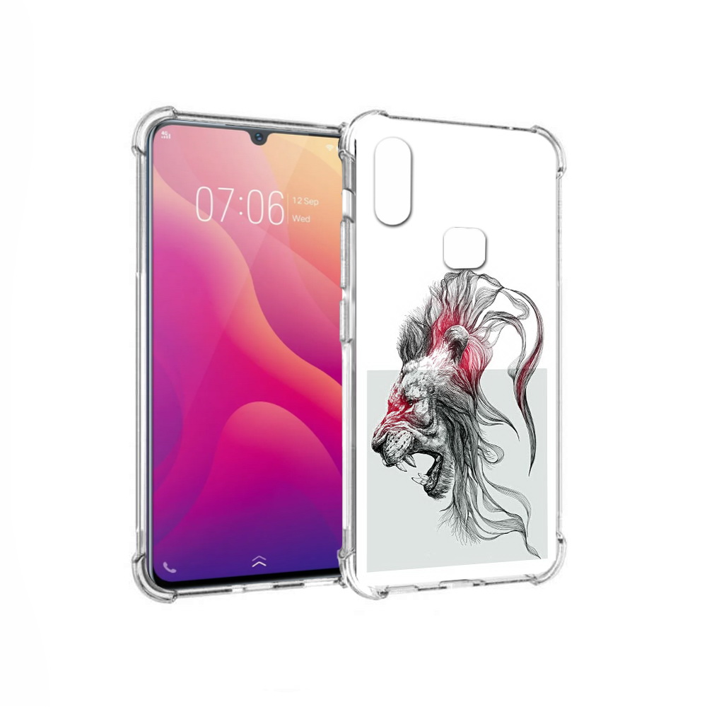 

Чехол MyPads Tocco для Vivo V11i разъяренный лев (PT119353.424.576), Прозрачный, Tocco
