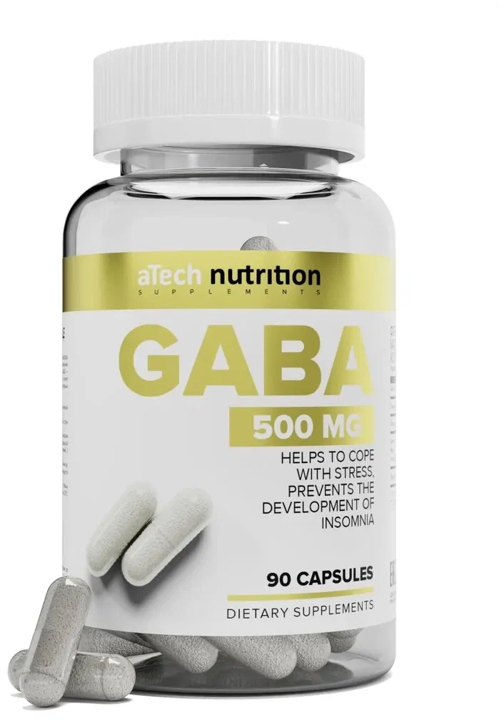 Гамма-аминомасляная кислота aTech Nutrition GABA 500 мг, 90 капсул