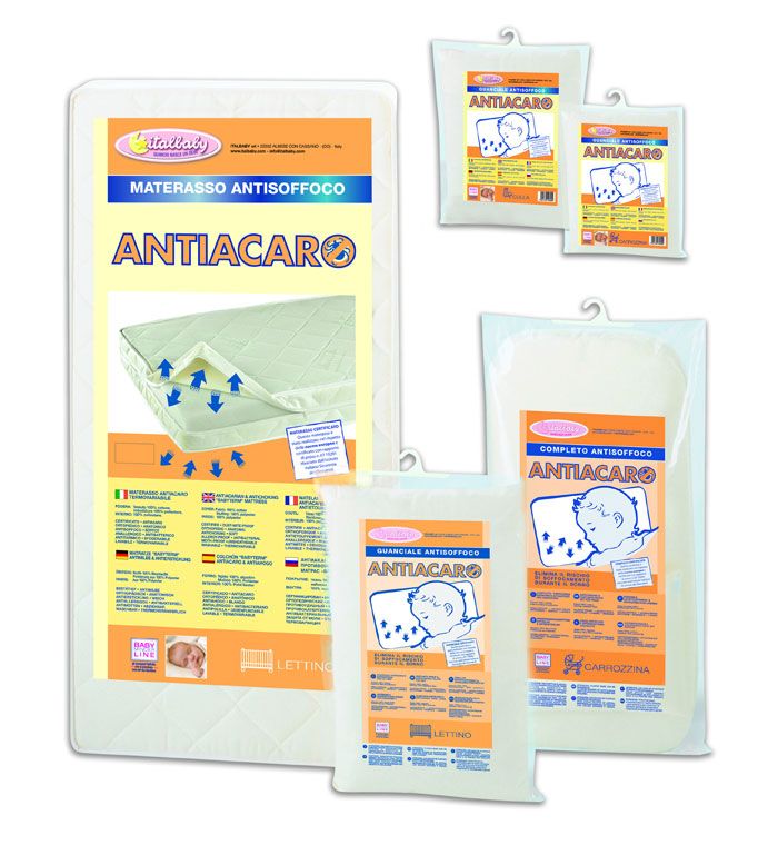 Детская подушка Antiacaro 38x58 белая Italbaby