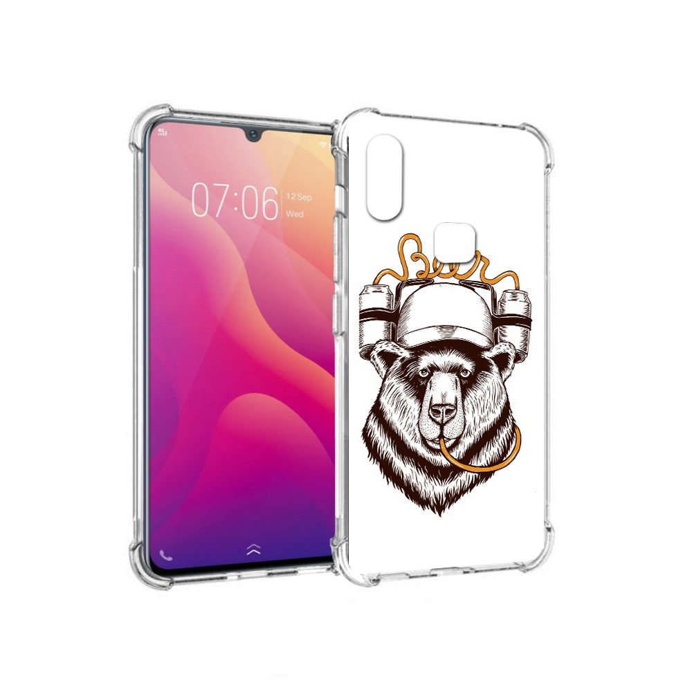 

Чехол MyPads Tocco для Vivo V11i пивной медведь (PT119353.424.538), Прозрачный, Tocco