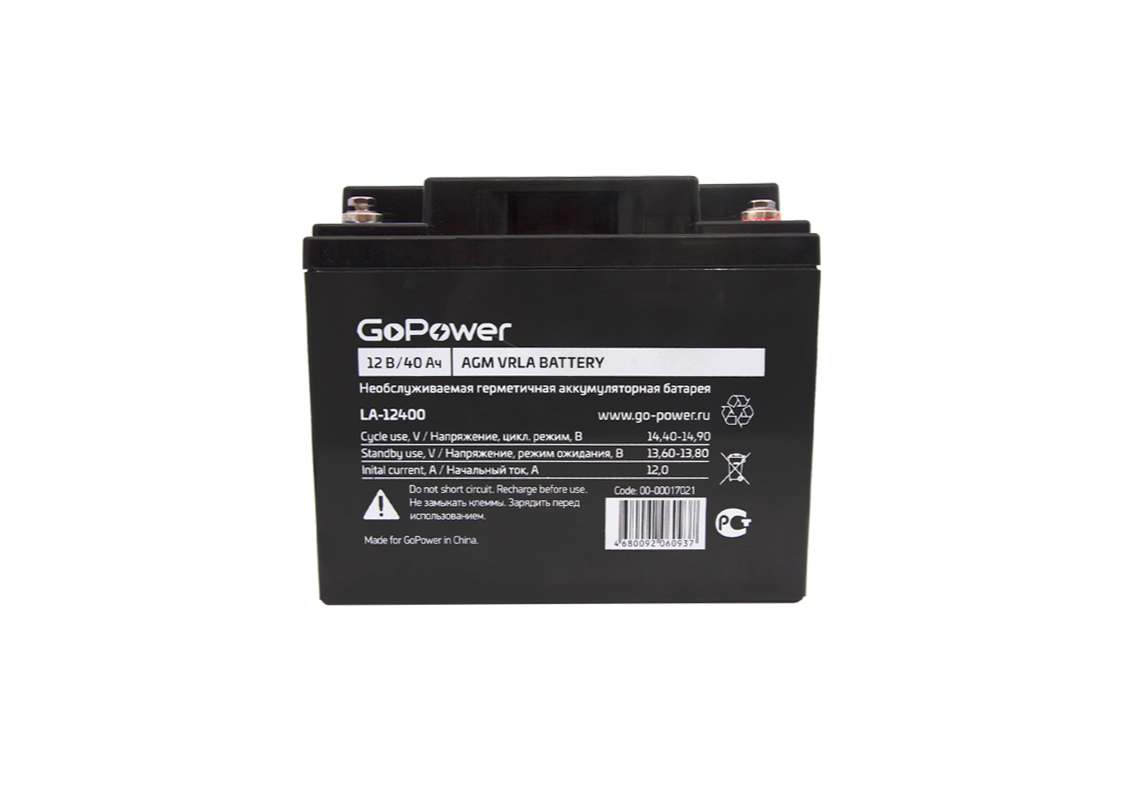 Аккумулятор для ИБП GoPower LA-12400 40 А/ч 12 В (00-00017021)