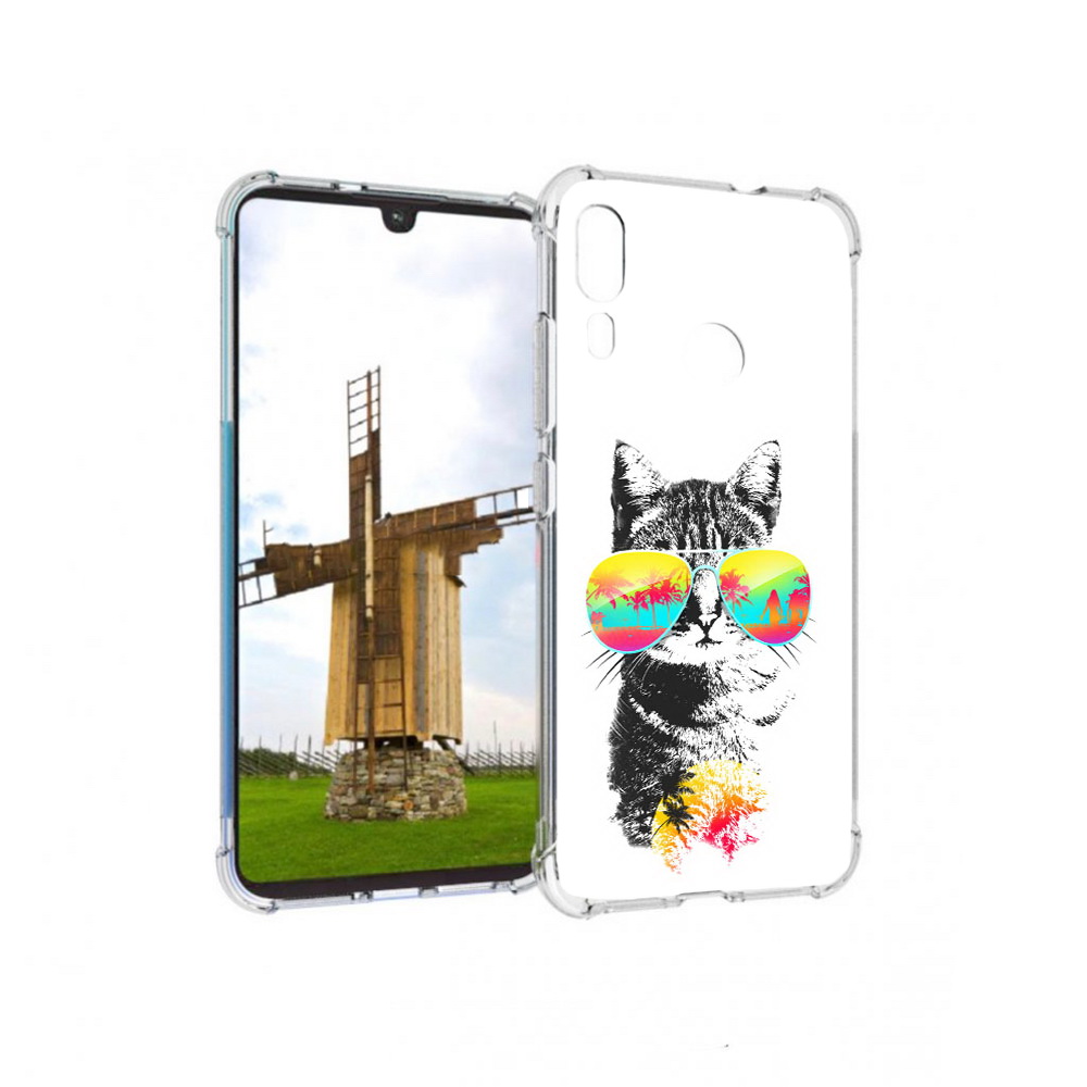 

Чехол MyPads Tocco для Motorola Moto E6 Plus крутой кот (PT150579.352.425), Прозрачный, Tocco