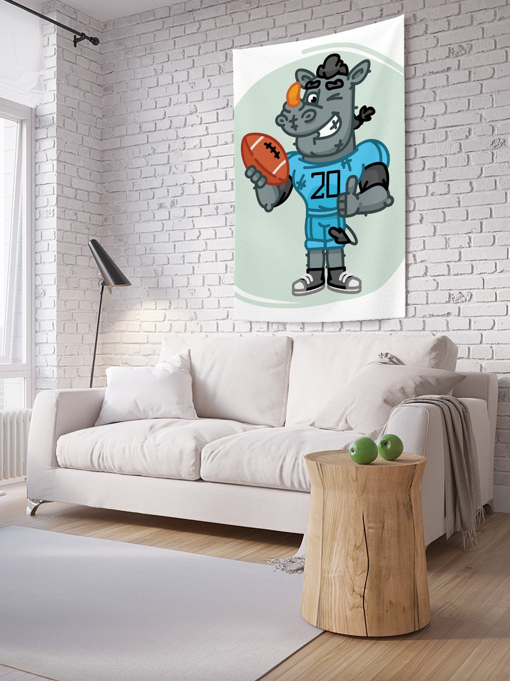 

Вертикальное фотопанно на стену JoyArty Носорог и ригби 150x200 см, Носорог и ригби