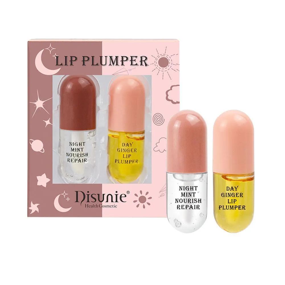 Набор блесков для губ Disunie Lip Plumper ночной и дневной уход 2 шт. по 5,5 мл