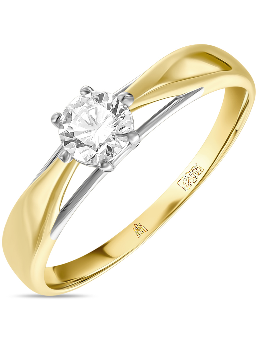 Кольцо из золота с фианитом р.16 MIUZ Diamonds (Московский ювелирный завод) R01-59947-Z