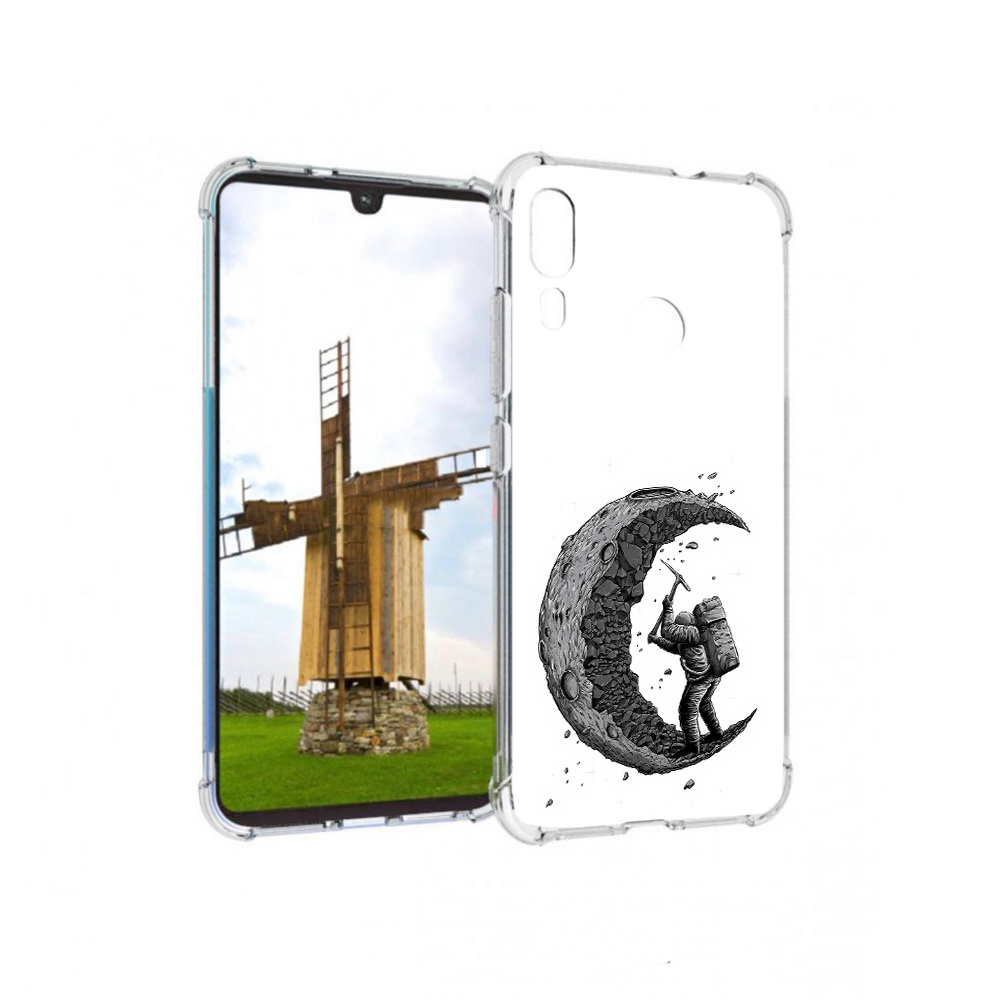 

Чехол MyPads Tocco для Motorola Moto E6 Plus камненная луна (PT150579.352.384), Прозрачный, Tocco