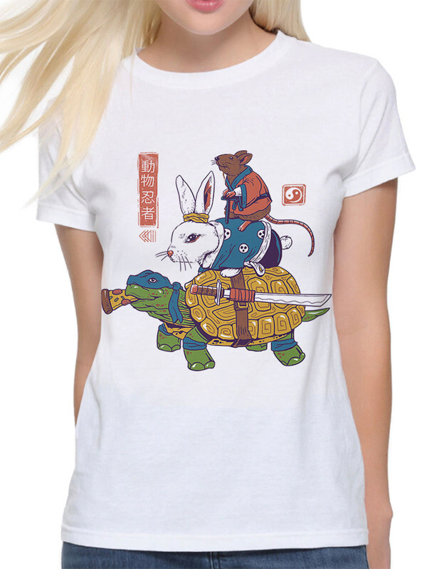 фото Футболка женская design heroes зверушки ниндзя / animals ninja белая 3xl