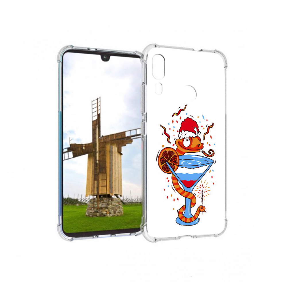 

Чехол MyPads Tocco для Motorola Moto E6 Plus змейка (PT150579.352.364), Прозрачный, Tocco