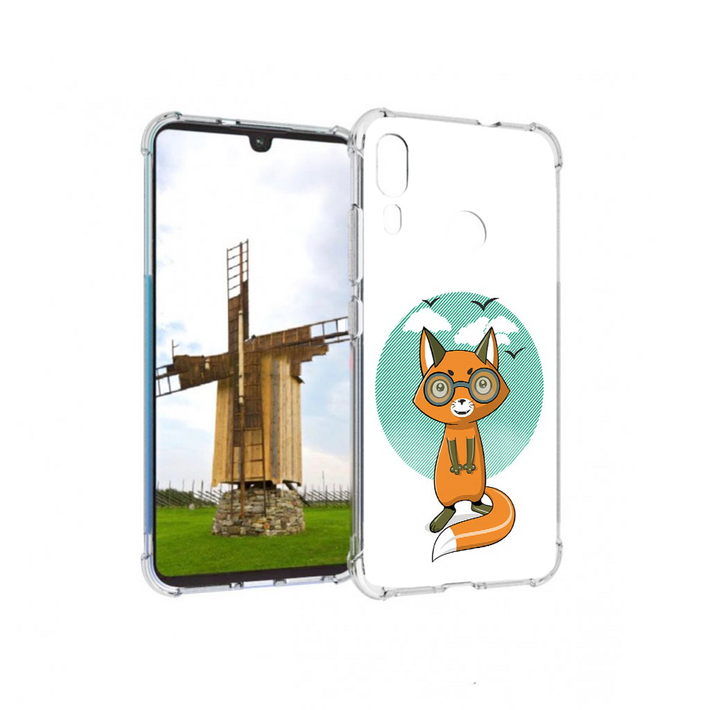 

Чехол MyPads Tocco для Motorola Moto E6 Plus задумчивая лиса (PT150579.352.348), Прозрачный, Tocco