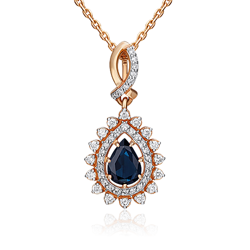 

Кулон из красного золота PLATINA jewelry 03-0016-00-105-1110-30, сапфир/бриллиант, 03-0016-00-105-1110-30