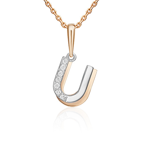 

Кулон из красного золота/белого золота PLATINA jewelry 03-3419-U-401-1111, фианит, 03-3419-U-401-1111