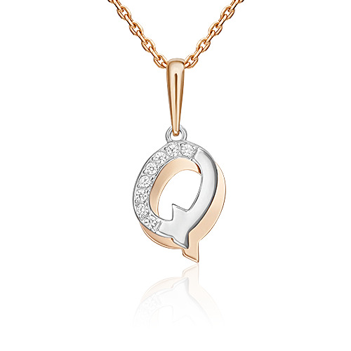 

Кулон из красного золота/белого золота PLATINA jewelry 03-3419-Q-401-1111, фианит, 03-3419-Q-401-1111