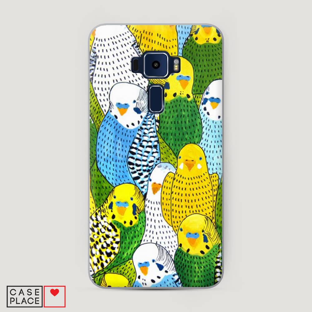 

Чехол Awog на Asus Zenfone 3 ZE552KL "Попугаи", Желтый;зеленый;голубой, 41250-1