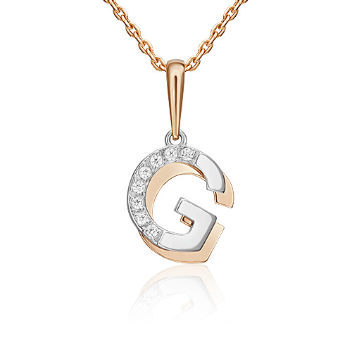 

Кулон из красного золота/белого золота PLATINA jewelry 03-3419-G-401-1111, фианит, 03-3419-G-401-1111