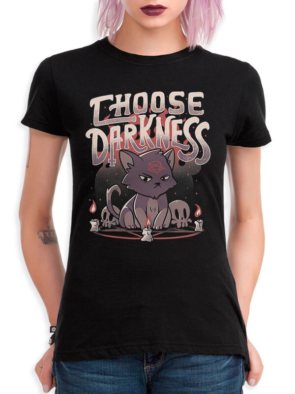 фото Футболка женская design heroes choose darkness / котик демон / выбери тьму черная xl