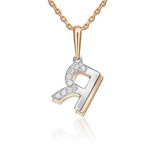 

Кулон из красного золота/белого золота PLATINA jewelry 03-3418-Я-401-1111, фианит, 03-3418-Я-401-1111