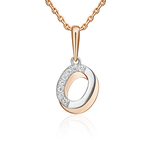 

Кулон из красного золота/белого золота PLATINA jewelry 03-3418-О-401-1111, фианит, 03-3418-О-401-1111