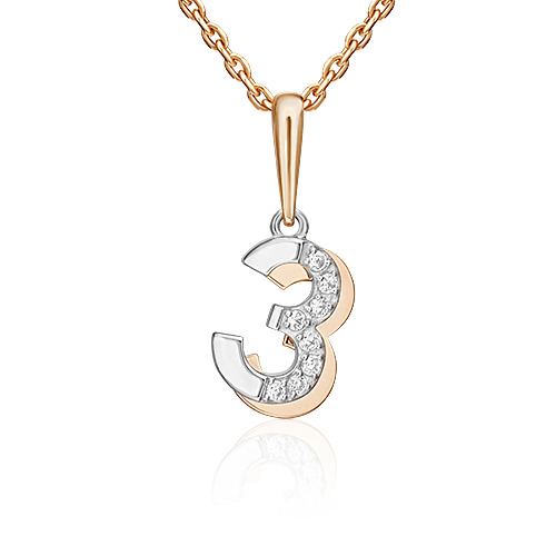 

Кулон из красного золота/белого золота PLATINA jewelry 03-3418-З-401-1111, фианит, 03-3418-З-401-1111