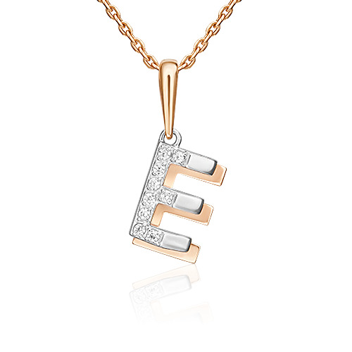 

Кулон из красного золота/белого золота PLATINA jewelry 03-3418-Е-401-1111, фианит, 03-3418-Е-401-1111