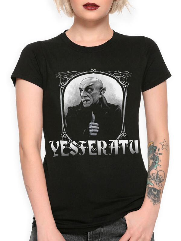 

Футболка женская Design Heroes Yesferatu / Носферату Вампир черная S, Yesferatu / Носферату Вампир