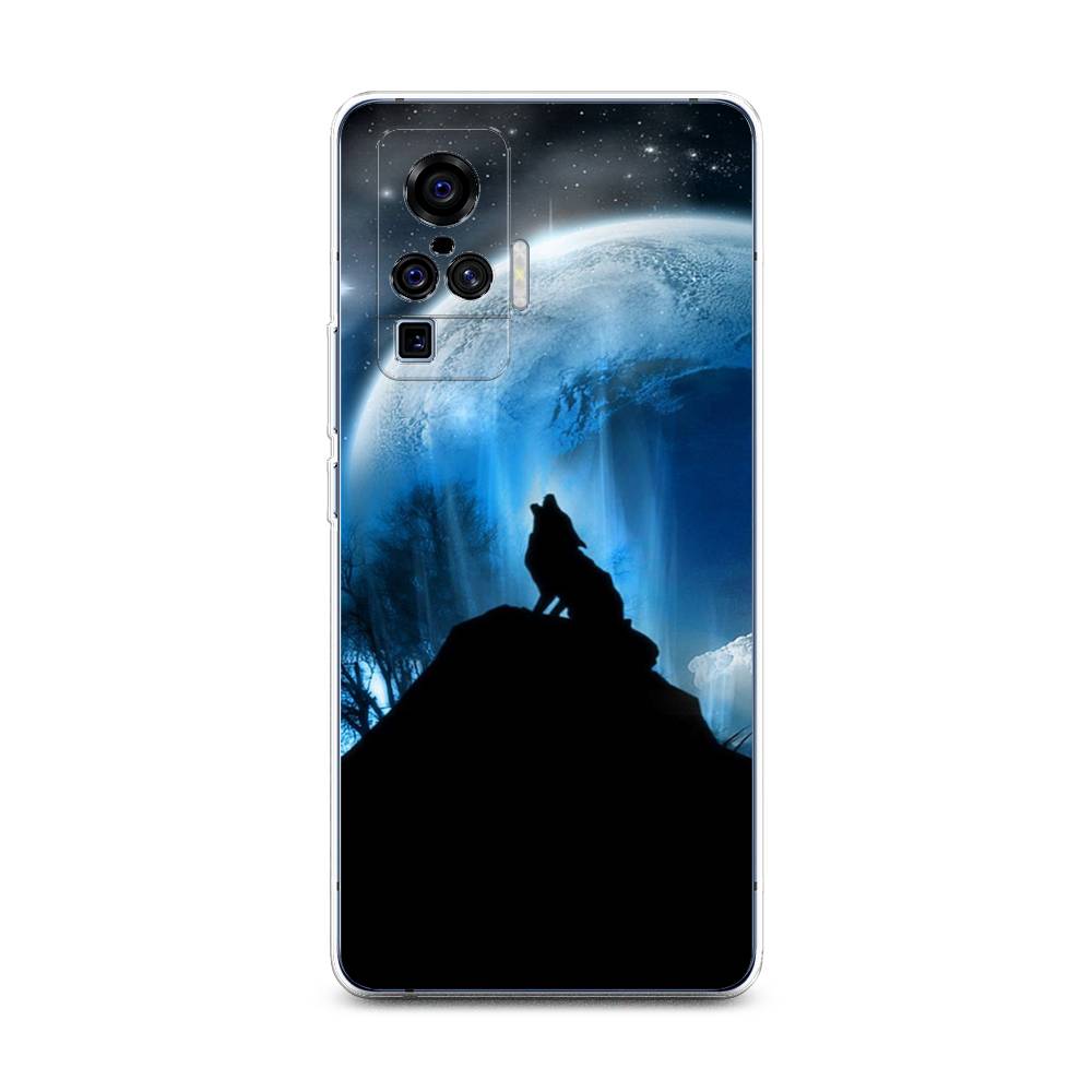 

Чехол на Vivo X50 Pro "Волк 2", Синий;черный;белый, 262350-1