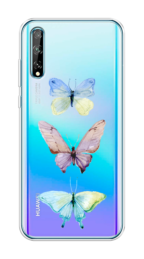 

Чехол на Huawei Y8p/P Smart S "Акварельные бабочки", Бирюзовый;розовый, 6103450-1