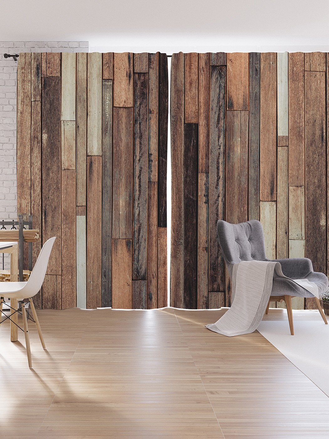 

Шторы под лён JoyArty "Отличные доски", серия Oxford DeLux, 340х265 см, Отличные доски