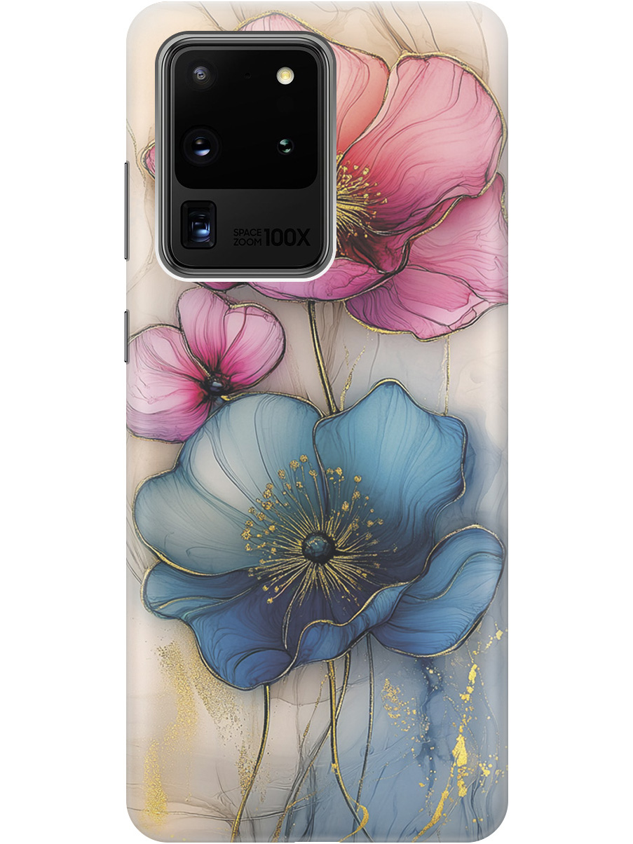 

Силиконовый чехол на Samsung Galaxy S20 Ultra с принтом "Голубые и розовые ирисы", Прозрачный;голубой;розовый, 722628623