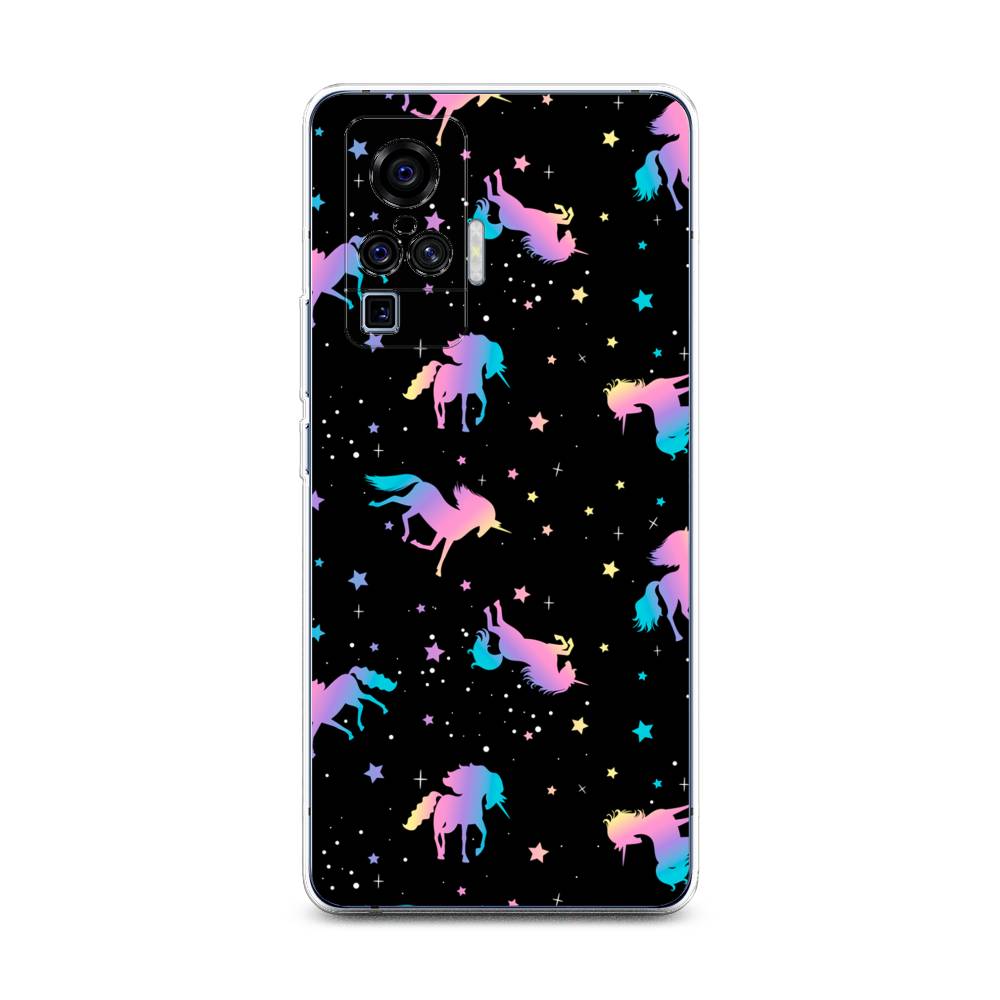 

Чехол на Vivo X50 Pro "Единороги градиент", Черный;розовый;голубой, 262350-1