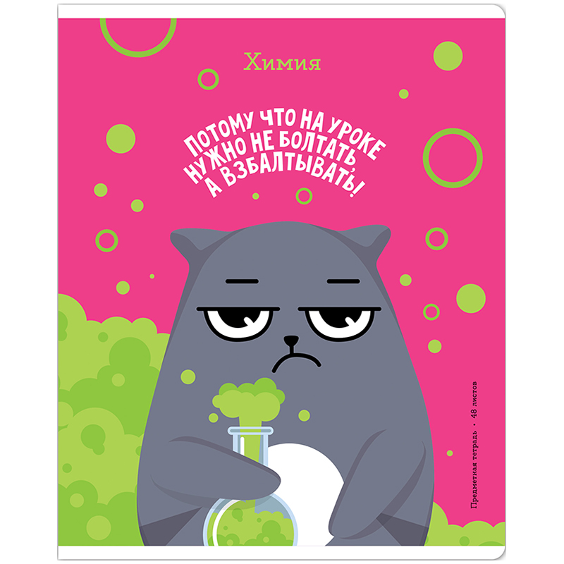 

Тетрадь предметная 48л. ArtSpace "Котоцинизм" - Химия, ТВИН-лак (арт. 332212) - 10 шт.