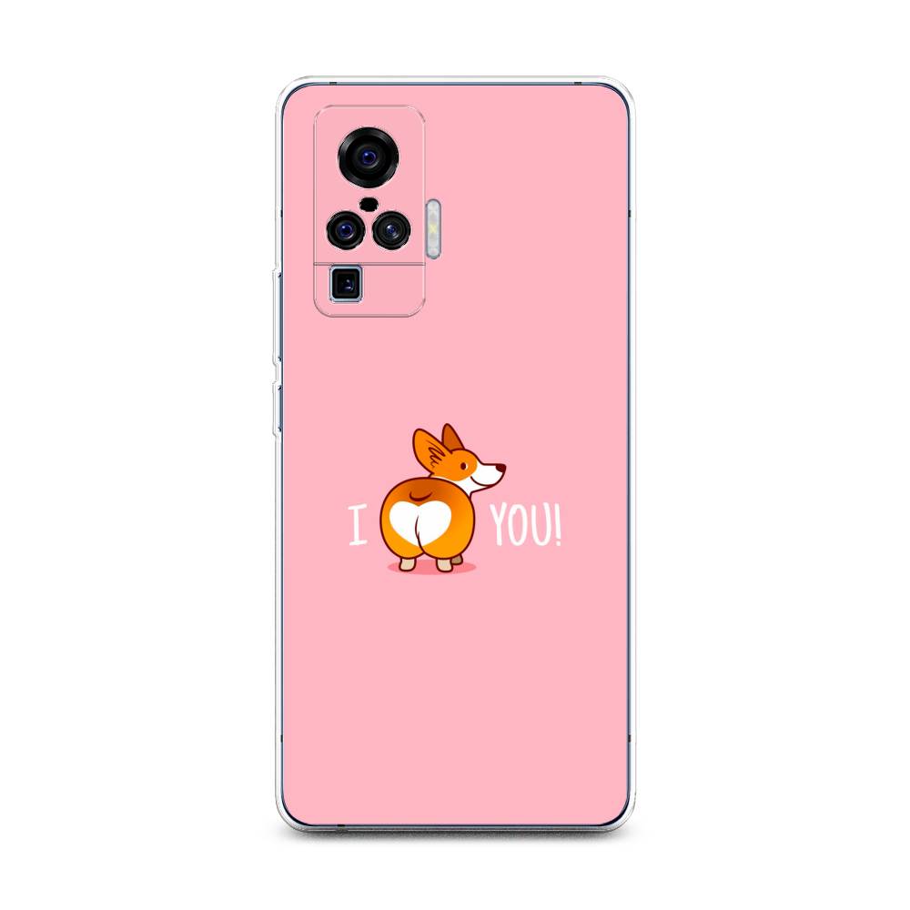 

Чехол на Vivo X50 Pro "Корги I love you", Розовый;коричневый;белый, 262350-1