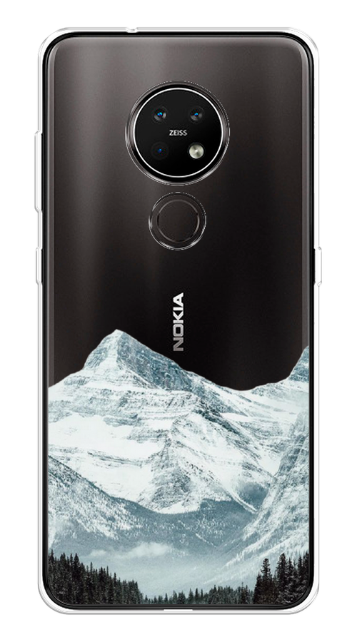 

Чехол на Nokia 7.2 "Горы арт 1", Белый;зеленый, 123150-2